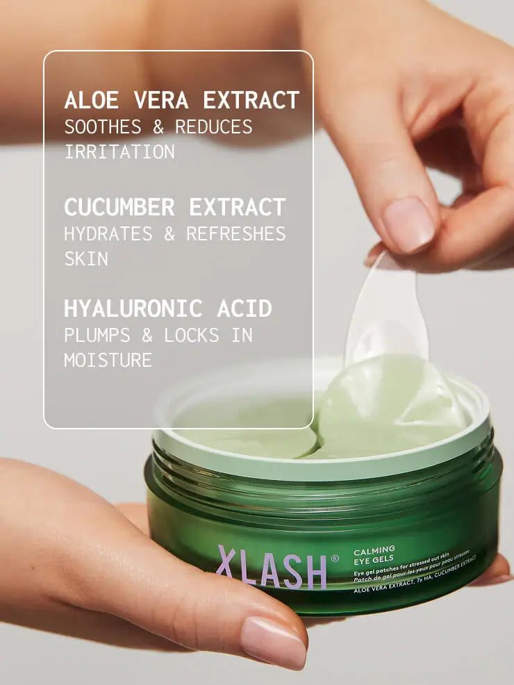 reduzir papos e sinais de cansaço com patches de olhos calming Xlash
